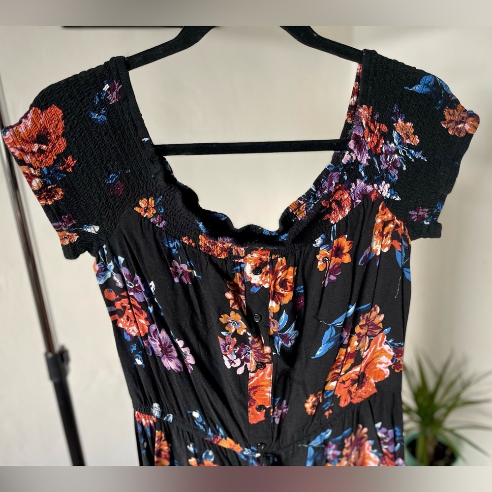 Xhilaration Black Floral Jumpsuit - Picture 4 of 5